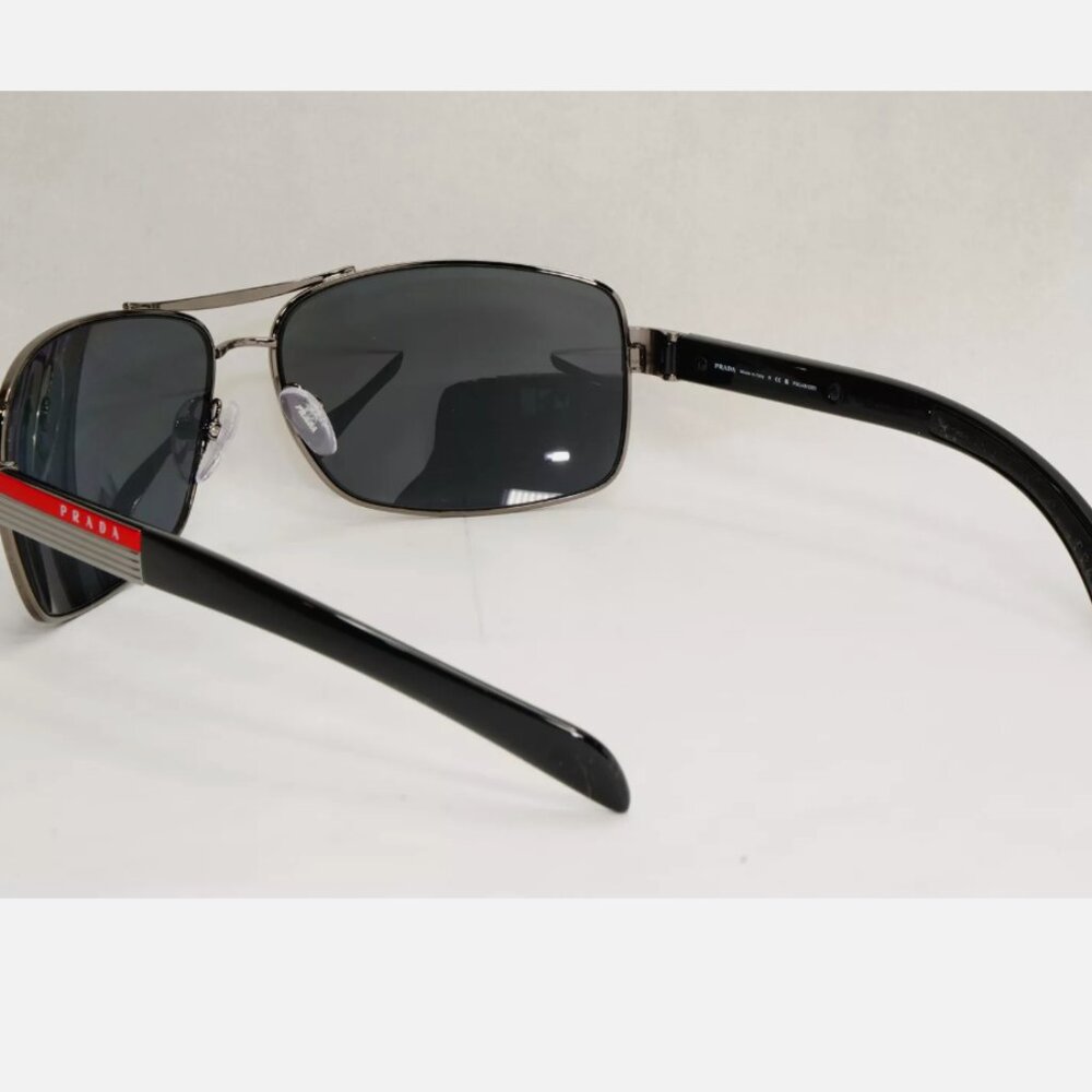 Prada Polarized Gunmetal Black 65mm Sunglasses - Picture 7 of 8